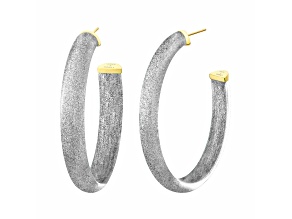 14K Yellow Gold Over Sterling Silver Lucite and Hand Painted Enamel XL Oval Illusion Hoops in Pixi