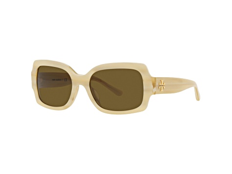 Tory Burch Women's Fashion 55mm Light Ivory Horn Sunglasses|TY7135UM-189073