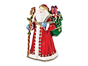 NOBLE Santa with Gifts & Staff Trinket Box