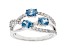 Blue And White Lab-Grown Diamond 14k White Gold Open Design Ring 1.25ctw