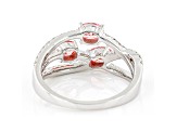 Pink And White Lab-Grown Diamond 14k White Gold Open Design Ring 1.25ctw