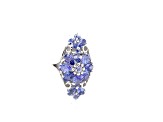 Rhodium Over Sterling Silver Mixed Shape Tanzanite Ring 4.31ctw