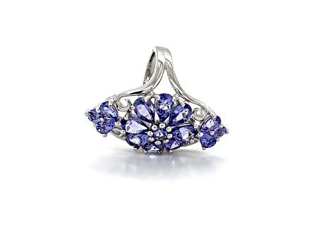 Rhodium Over Sterling Silver Mixed Shape Tanzanite Ring 4.31ctw