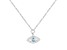 Blue Topaz and Moissanite Rhodium Over Sterling Silver Evil Eye Necklace