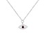 Garnet and Moissanite Rhodium Over Sterling Silver Evil Eye Necklace