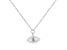 White Topaz and Moissanite Rhodium Over Sterling Silver Evil Eye Necklace