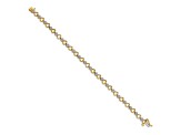 14K Yellow and White Gold Lab Grown Diamond SI1/SI2, G H, Heart Link Bracelet