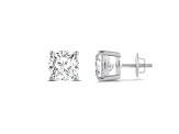 White Cubic Zirconia 14k White Gold Studs With Velvet Gift Box 3.00ctw