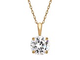 Round Lab Created Sapphire 10K Yellow Gold Pendant 1.25ctw