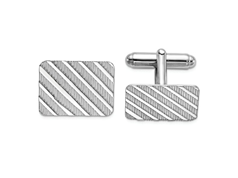 Sterling Silver Rhodium-plated Cuff Links