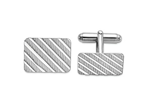 Sterling Silver Rhodium-plated Cuff Links