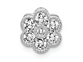 Rhodium Over 14K White Gold Lab Grown Diamond SI1/SI2, G H I, Floral Chain Slide Pendant 0.25ctw