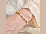 Baguette and Round White Topaz Baguette 14K Yellow Gold Over Sterling Silver Bracelet