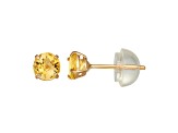 Round Citrine 14K Yellow Gold Children's Stud Earrings 0.50ctw