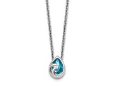 Rhodium Over Sterling Silver Crystal Double Ocean Wave 16 + 2 Inch Extension Necklace