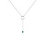 Round Emerald Rhodium Over Sterling Silver Dainty Necklace, 0.30ct