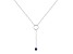 Round Sapphire Rhodium Over Sterling Silver Dainty Necklace, 0.30ct