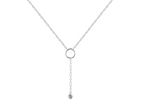 Round White Topaz Rhodium Over Sterling Silver Dainty Necklace, 0.30ct