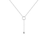 Round White Topaz Rhodium Over Sterling Silver Dainty Necklace, 0.30ct