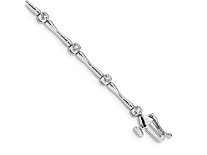 Rhodium Over 10k White Gold Diamond Bracelet