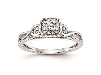 Picture of Rhodium Over 14K White Gold First Promise Diamond Promise/Engagement Ring 0.20ctw