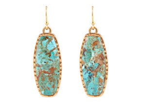 Barse Jewelry Blue Turquoise Gold Tone Odyssey Statement Earrings