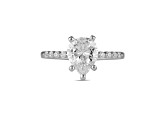 Pear Shape White Lab Grown Diamond Ring 14K White Gold 1.68ctw