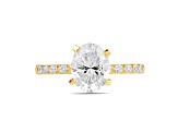 Oval White Lab Grown Diamond Ring 14K Yellow Gold 2.18ctw