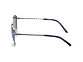 Tory Burch Women's  Fashion 56mm Shiny Silver Sunglasses | TY6091-333122