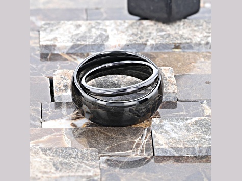 RAVEN Domed Black Tungsten Wedding Band 2mm