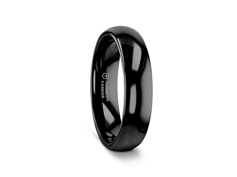 RAVEN Domed Black Tungsten Wedding Band 4mm