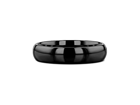 RAVEN Domed Black Tungsten Wedding Band 4mm