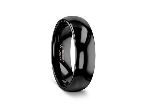 RAVEN Domed Black Tungsten Wedding Band 6mm