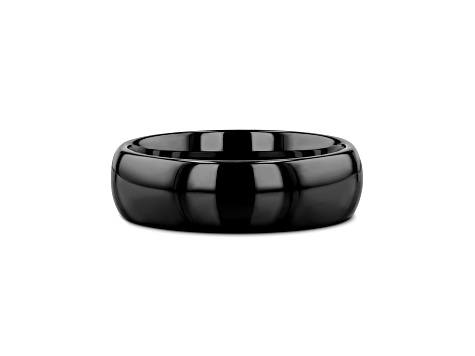 RAVEN Domed Black Tungsten Wedding Band 6mm