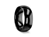 RAVEN Domed Black Tungsten Wedding Band 8mm