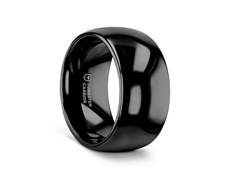 RAVEN Domed Black Tungsten Wedding Band 10mm