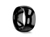 RAVEN Domed Black Tungsten Wedding Band 10mm