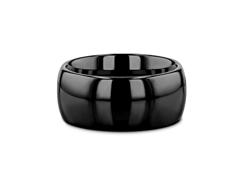 RAVEN Domed Black Tungsten Wedding Band 10mm