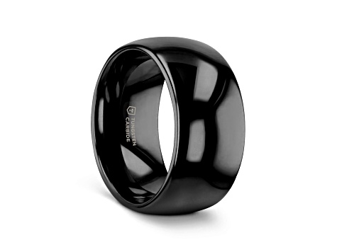 RAVEN Domed Black Tungsten Wedding Band 12mm