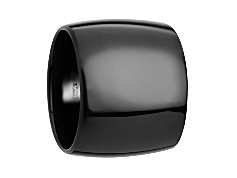 RAVEN Domed Black Tungsten Wedding Band 20mm