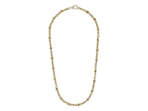 Judith Ripka 14K Yellow Gold Clad Verona 30" Rolo & Circle Link Necklace