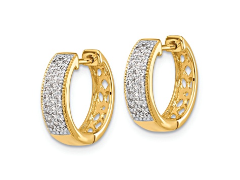 10k Yellow Gold and Rhodium Over 10k Yellow Gold 9/16