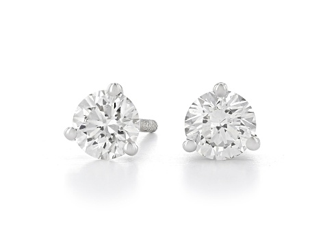 White Lab-Grown Diamond 14kt White Gold Martini Stud Earrings 1.00ctw
