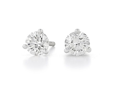 Certified White Lab-Grown Diamond H-I SI 14k White Gold Martini Stud Earrings 1.00ctw