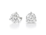 White Lab-Grown Diamond 14kt White Gold Martini Stud Earrings 1.00ctw