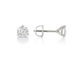 Certified White Lab-Grown Diamond H-I SI 14k White Gold Martini Stud Earrings 1.00ctw