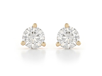 Picture of Certified White Lab-Grown Diamond H-I SI 14k Yellow Gold Martini Stud Earrings 1.00ctw