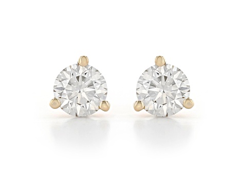 Certified White Lab-Grown Diamond H-I SI 14k Yellow Gold Martini Stud Earrings 1.00ctw