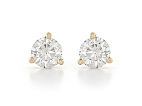 Certified White Lab-Grown Diamond H-I 14k Yellow Gold Martini Stud Earrings 1.00ctw