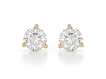 Certified White Lab-Grown Diamond H-I SI 14K Yellow Gold Martini Solitaire Stud Earrings 1.00ctw